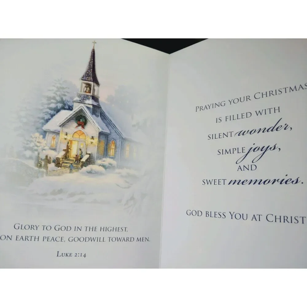 Various Vintage Christmas Greeting Cards w/ Envelope Lot of 6